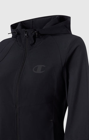 Women’s Stretch Nylon Hooded Track Top Slim Fit