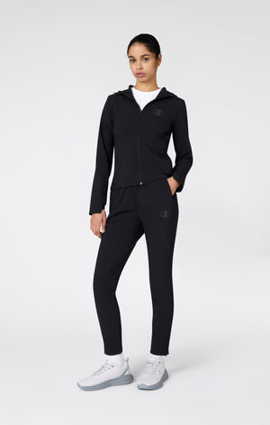 Women’s Stretch Nylon Hooded Track Top Slim Fit