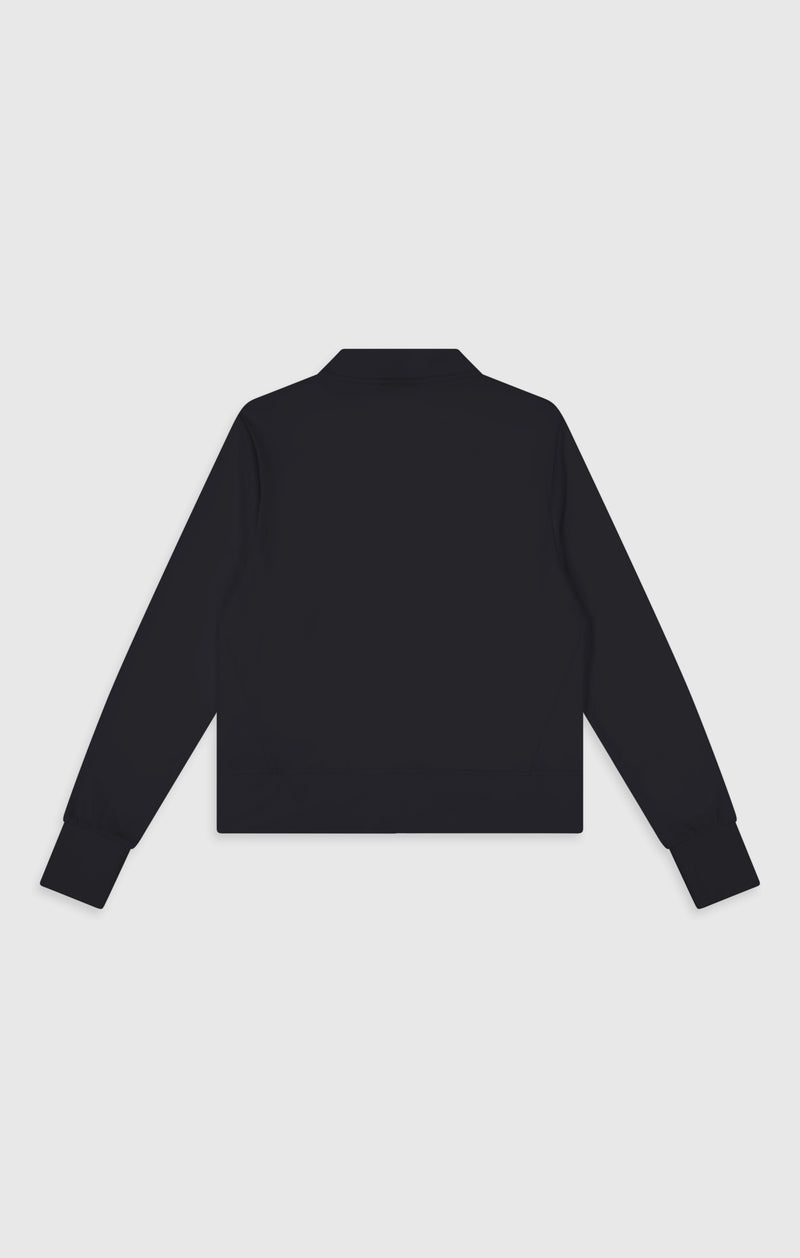 Damen Slim Fit Stretch-Poly Kapuzenjacke mit durchgehendem Reißverschluss