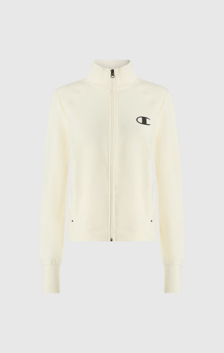 Damen Slim Fit Stretch-Poly Kapuzenjacke mit durchgehendem Reißverschluss