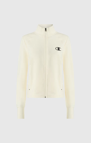 Damen Slim Fit Stretch-Poly Kapuzenjacke mit durchgehendem Reißverschluss