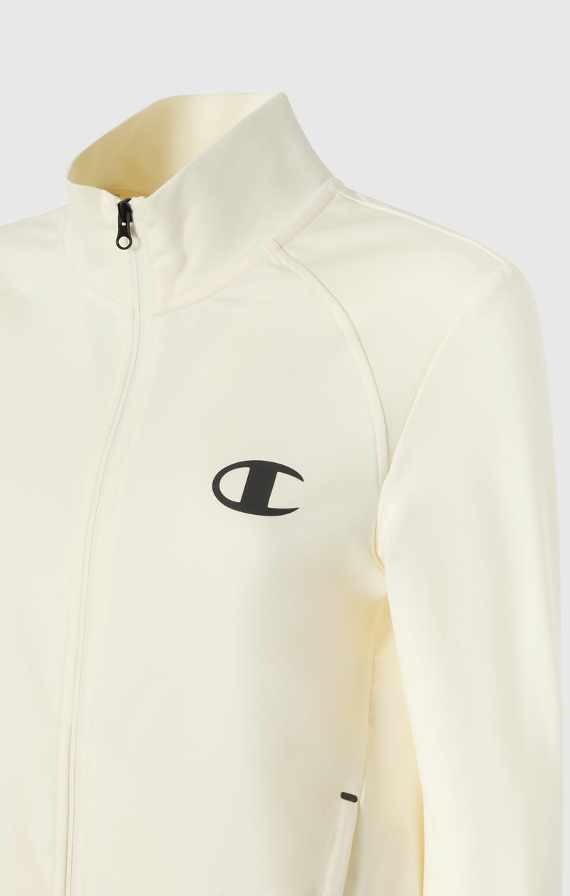 Damen Slim Fit Stretch-Poly Kapuzenjacke mit durchgehendem Reißverschluss