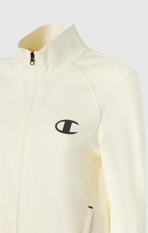 Damen Slim Fit Stretch-Poly Kapuzenjacke mit durchgehendem Reißverschluss