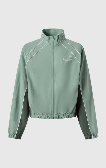 Damen Loose Fit Woven-Nylon Kapuzenjacke mit durchgehendem Reißverschluss