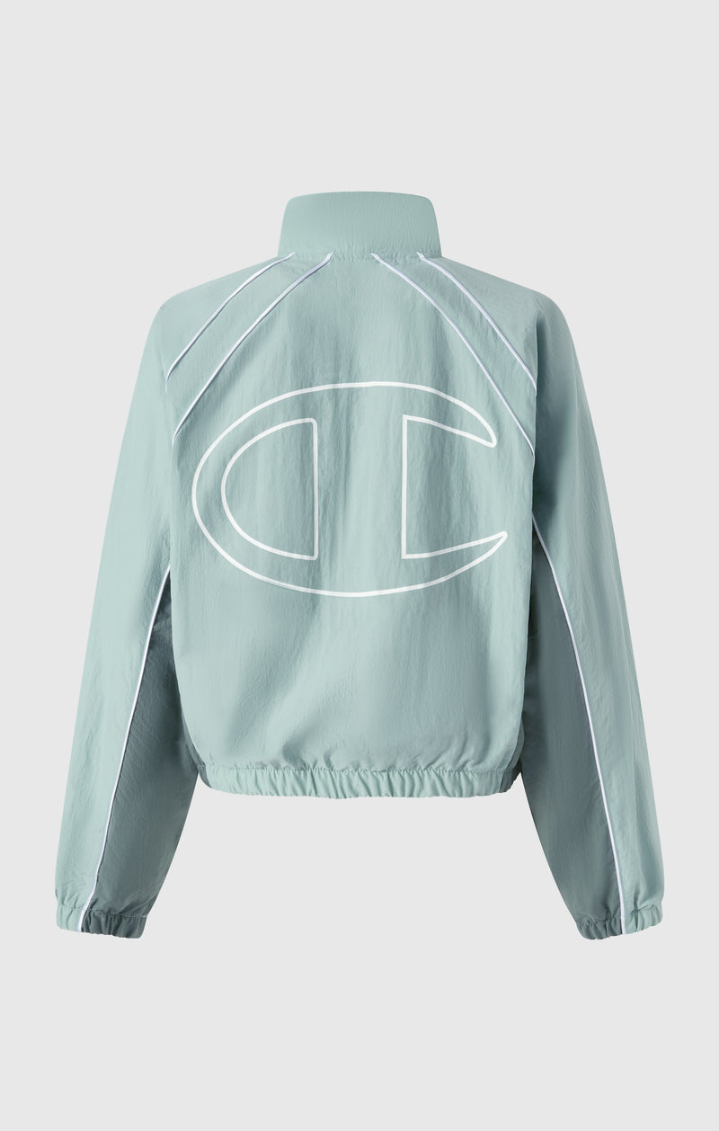 Track Top con Zip Intera Woven Nylon Loose Fit Donna