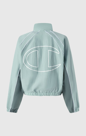 Track Top con Zip Intera Woven Nylon Loose Fit Donna