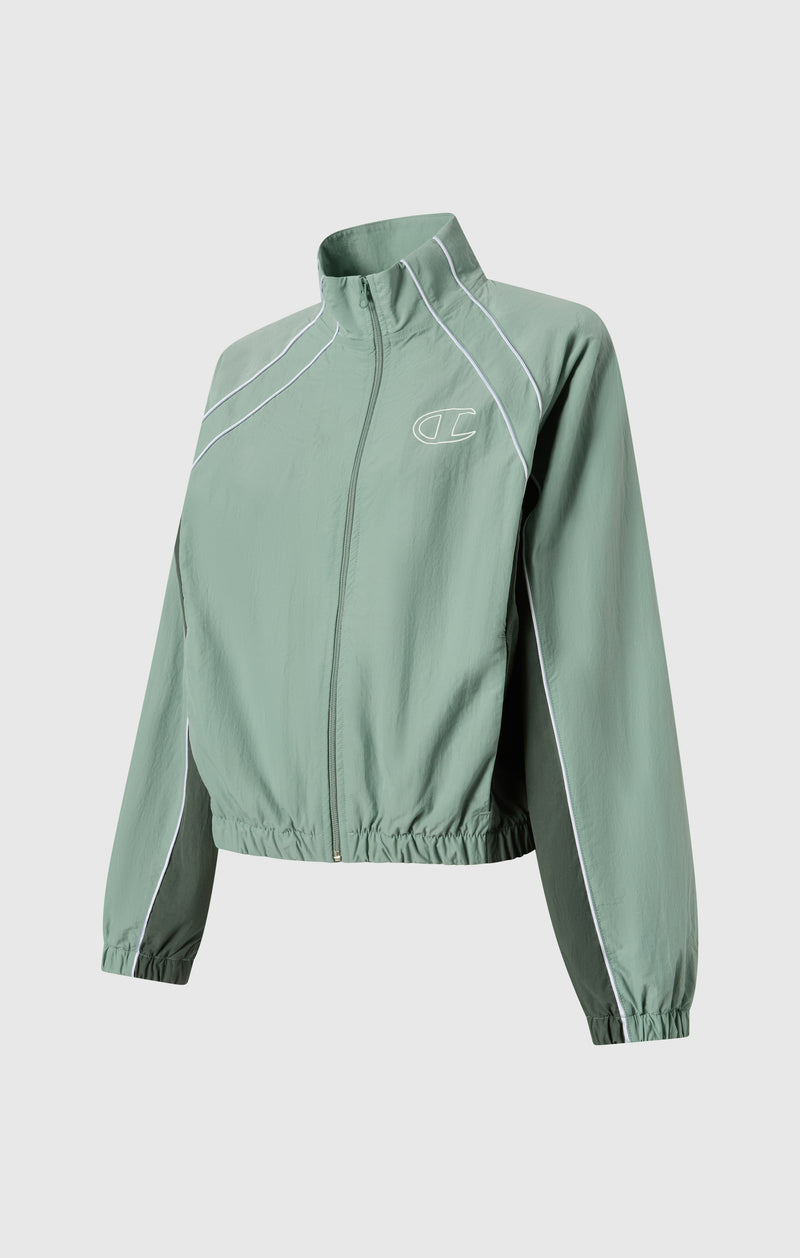 Damen Loose Fit Woven-Nylon Kapuzenjacke mit durchgehendem Reißverschluss