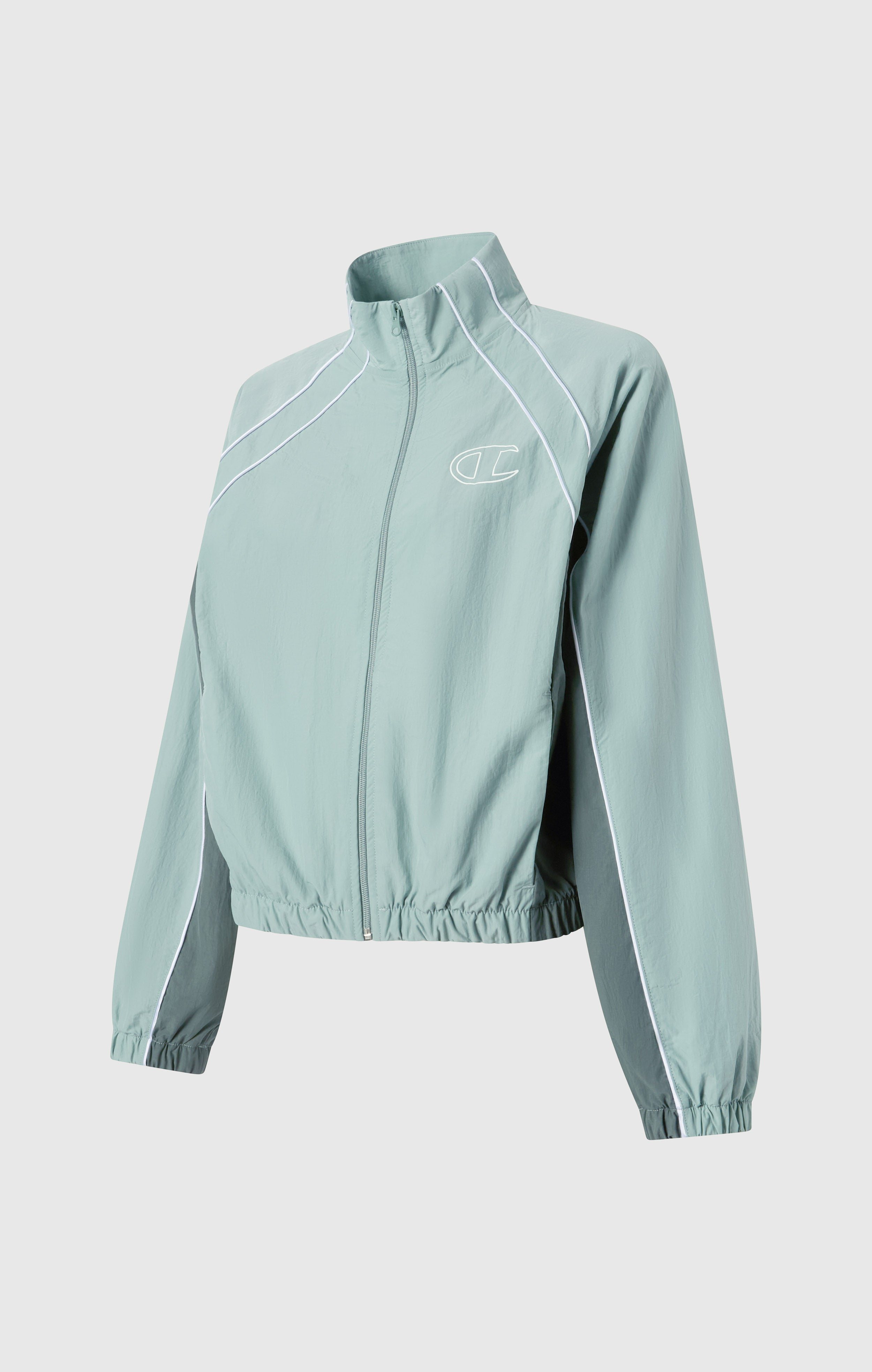 Track Top con Zip Intera Woven Nylon Loose Fit Donna