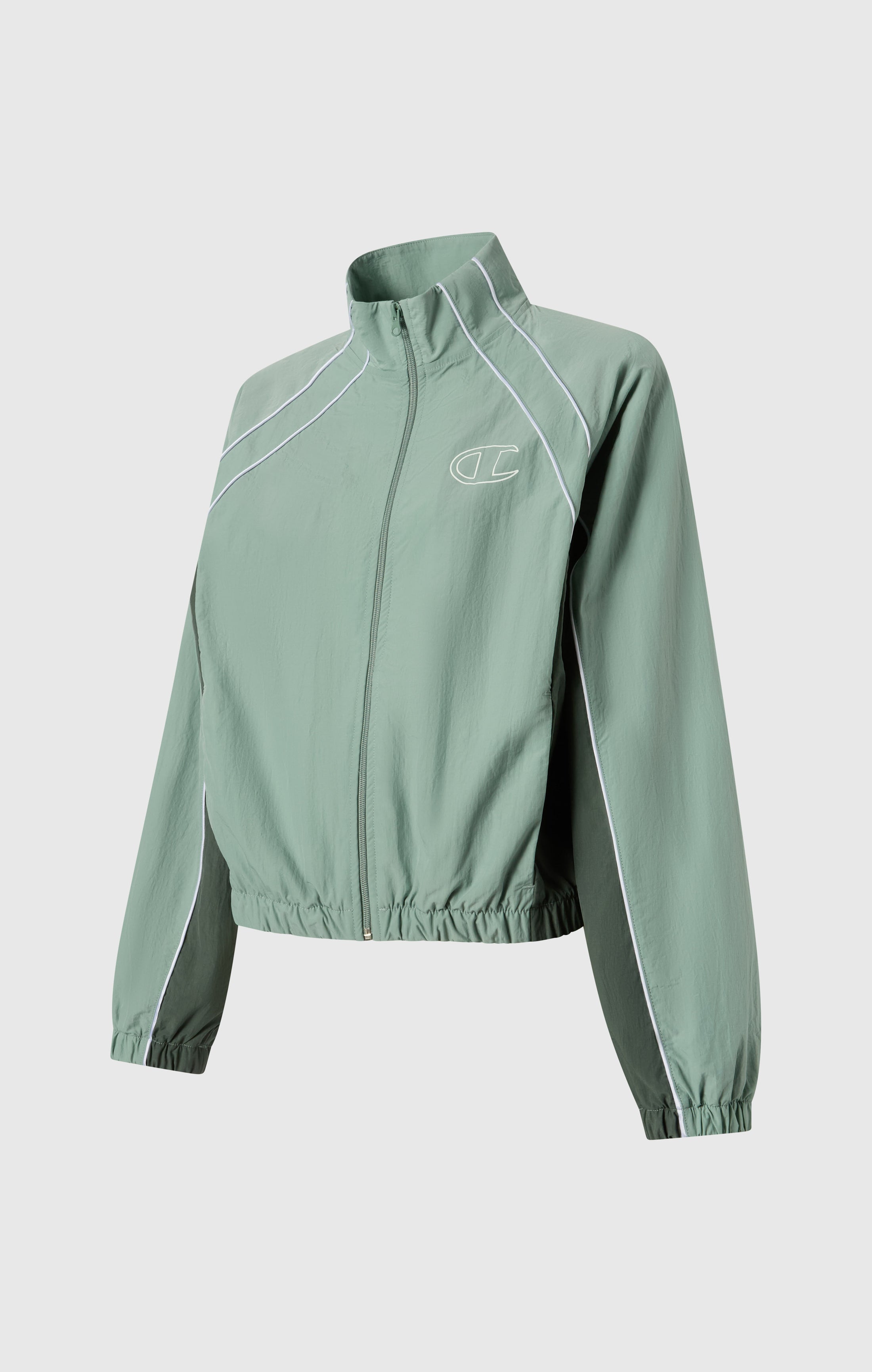 Damen Loose Fit Woven-Nylon Kapuzenjacke mit durchgehendem Reißverschluss