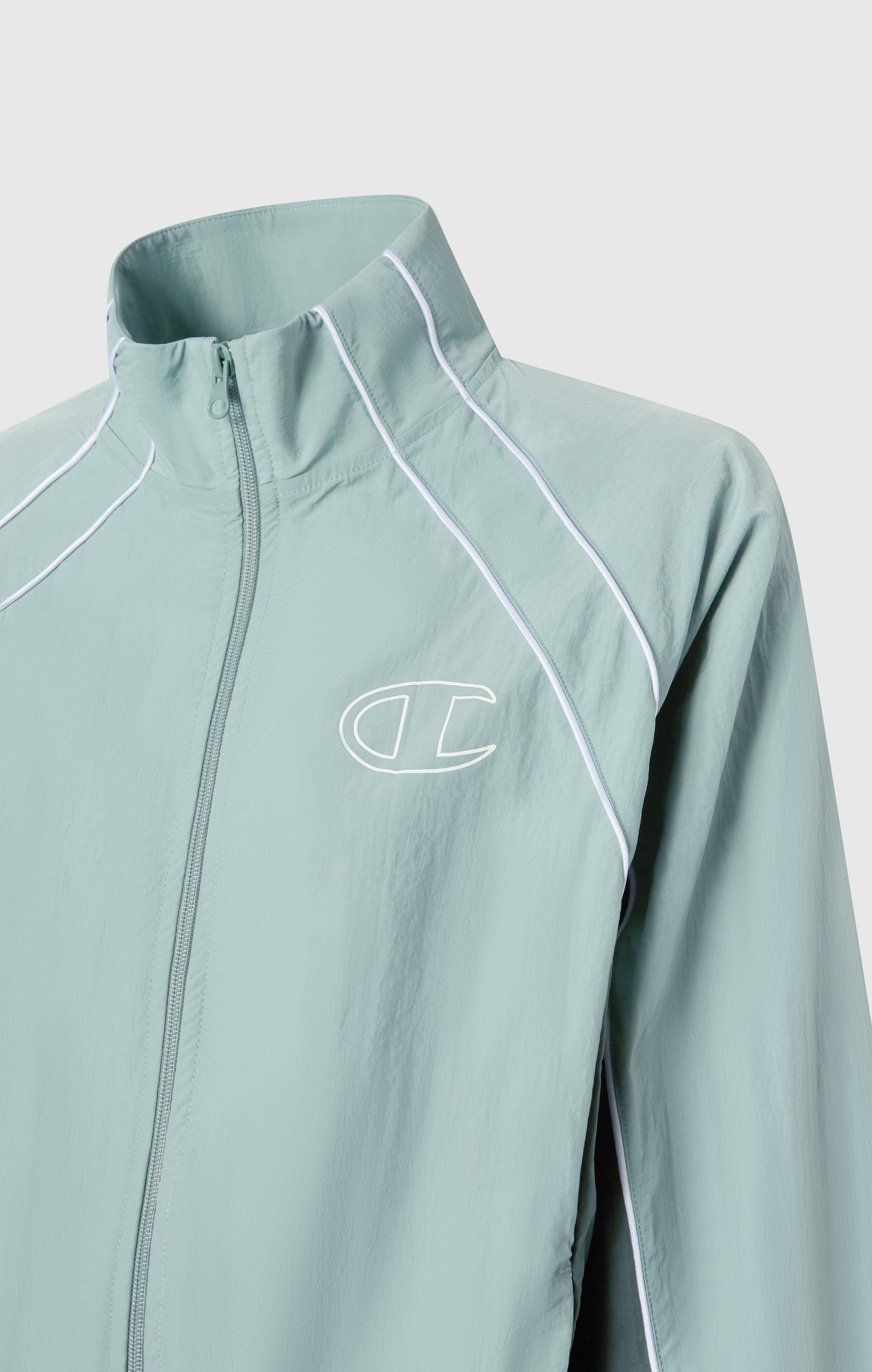 Track Top con Zip Intera Woven Nylon Loose Fit Donna