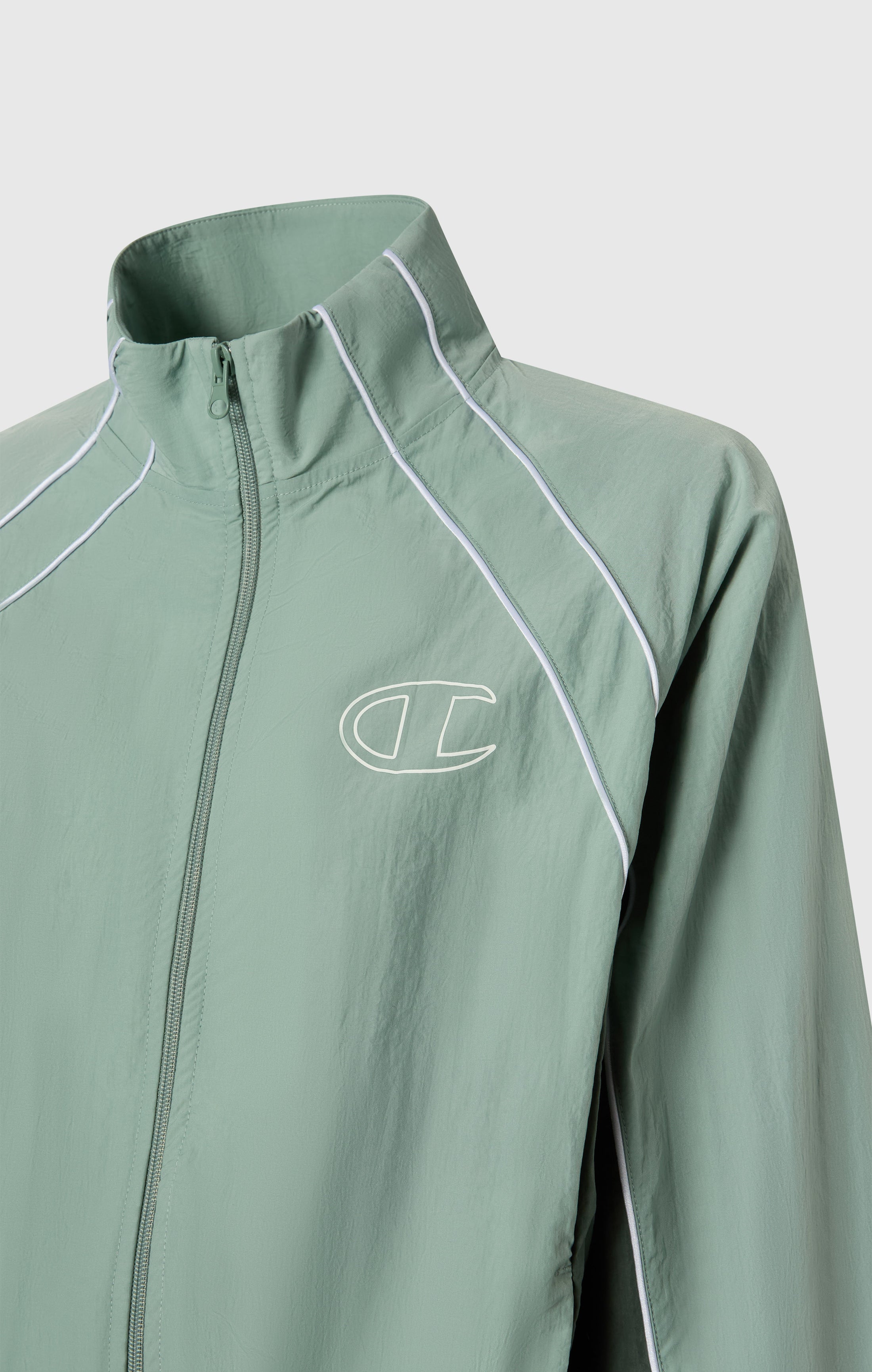 Damen Loose Fit Woven-Nylon Kapuzenjacke mit durchgehendem Reißverschluss