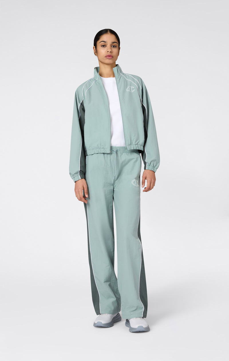 Track Top con Zip Intera Woven Nylon Loose Fit Donna