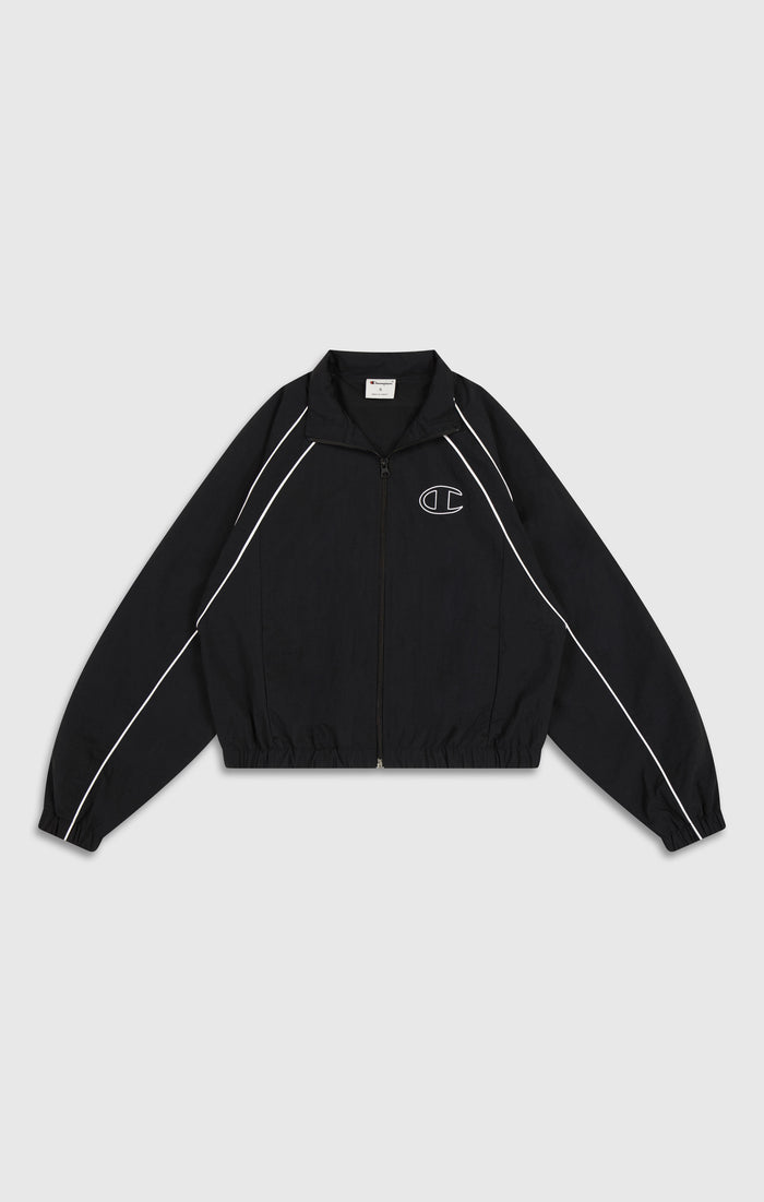 Women's Loose Fit Full-Zip Woven Nylon Hoodie