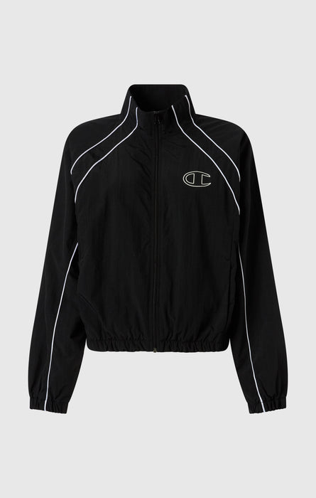 Damen Loose Fit Woven-Nylon Kapuzenjacke mit durchgehendem Reißverschluss