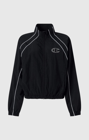 Track Top zippé intégral en Nylon Woven pour Femme Loose Fit