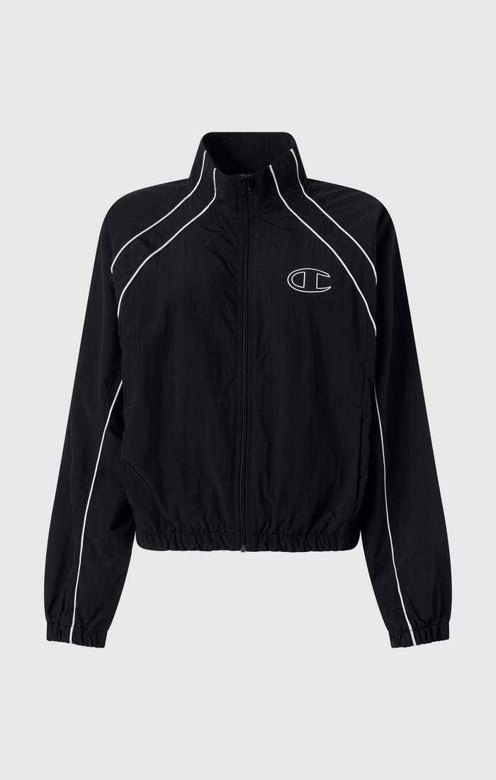 Women’s Woven Nylon Full-Zip Track Top Loose Fit