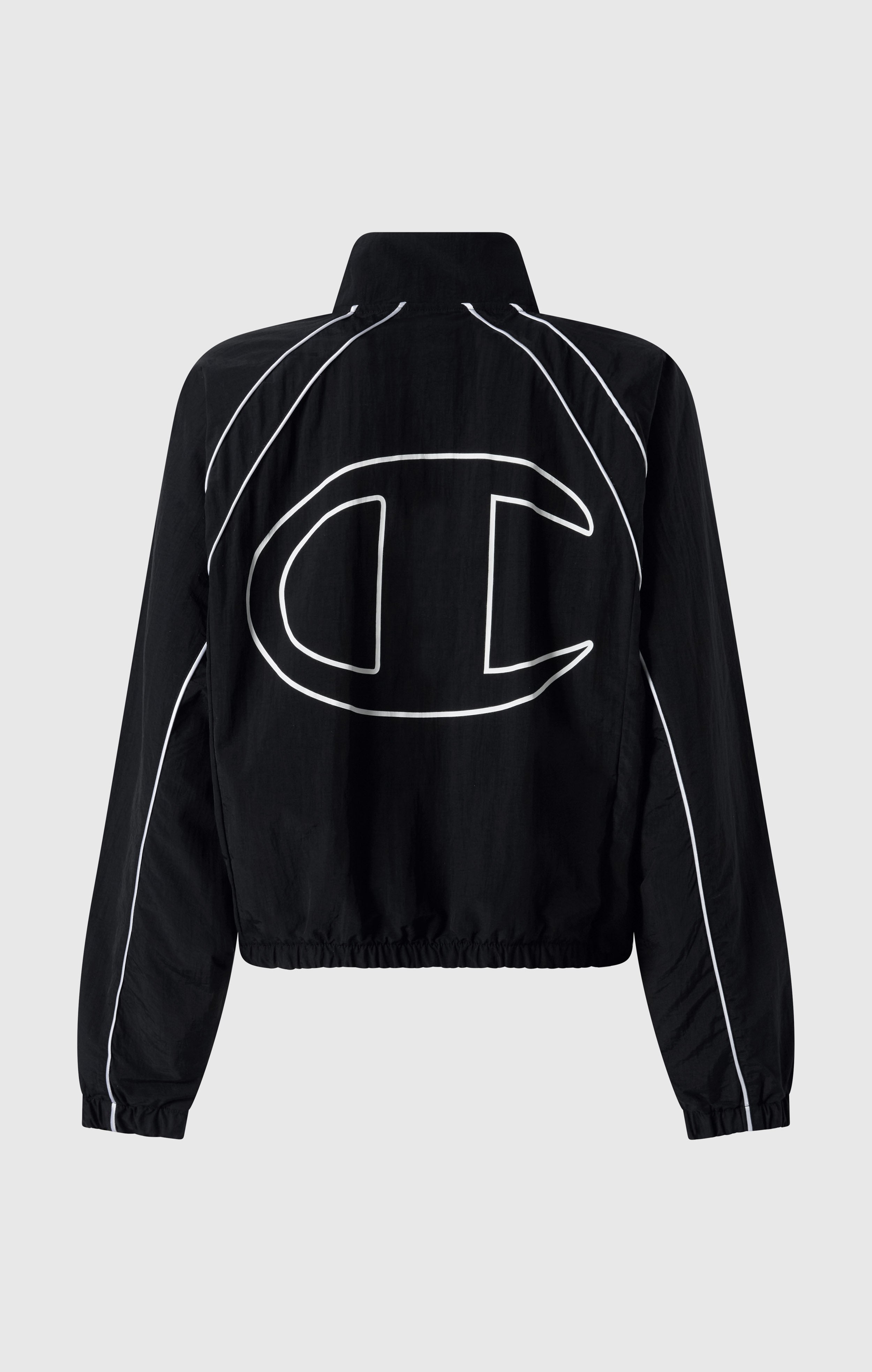 Track Top con Cremallera Completa de Nailon Woven para Mujer Loose Fit