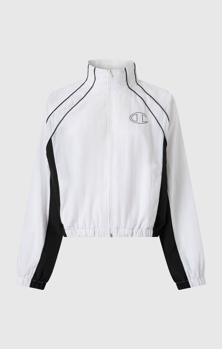 Damen Loose Fit Woven-Nylon Kapuzenjacke mit durchgehendem Reißverschluss