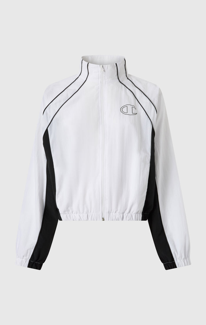 Damen Loose Fit Woven-Nylon Kapuzenjacke mit durchgehendem Reißverschluss