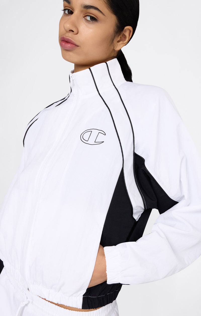 Women’s Woven Nylon Full-Zip Track Top Loose Fit