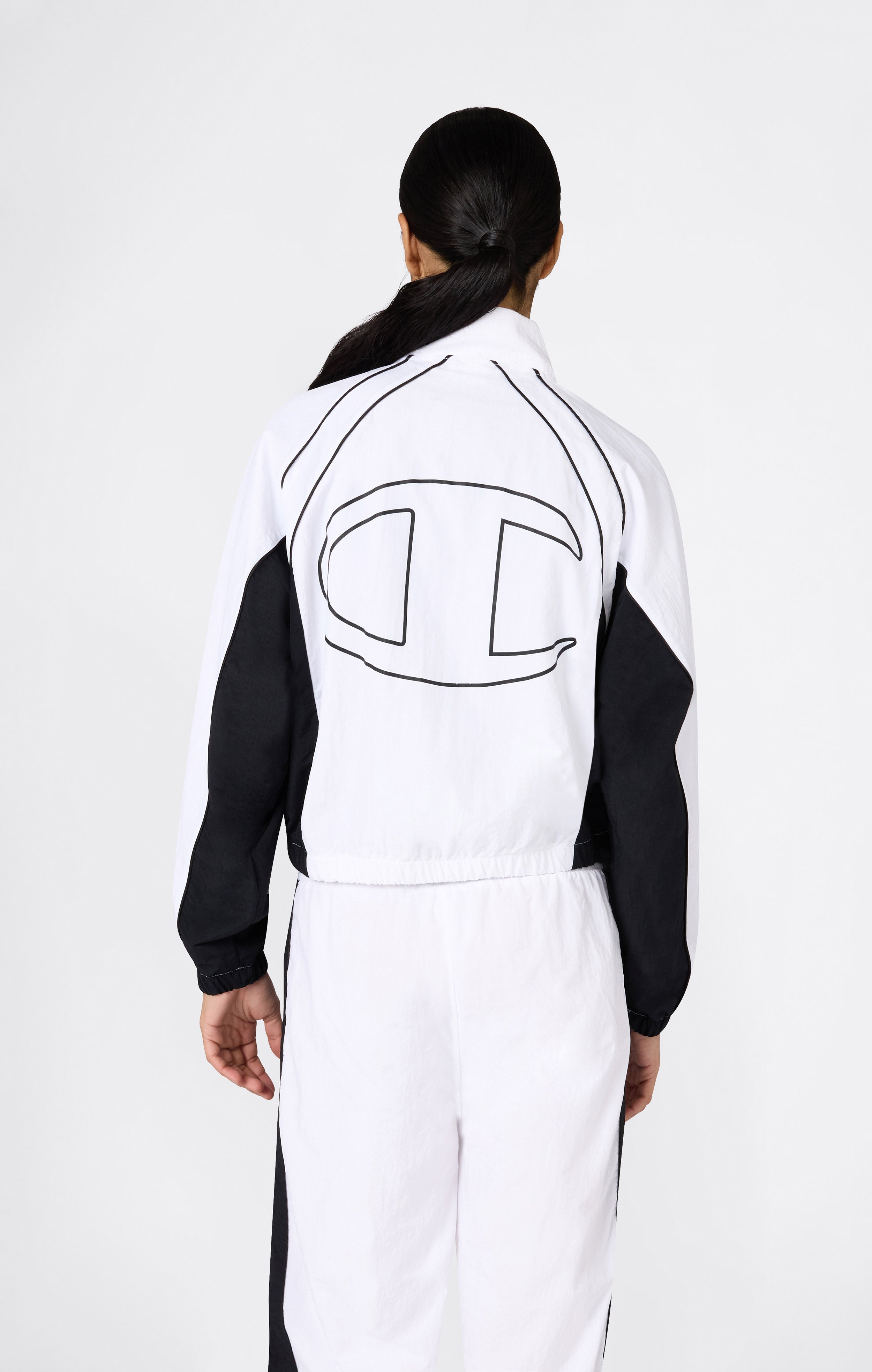 Women’s Woven Nylon Full-Zip Track Top Loose Fit