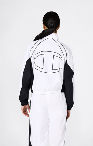 Women’s Woven Nylon Full-Zip Track Top Loose Fit