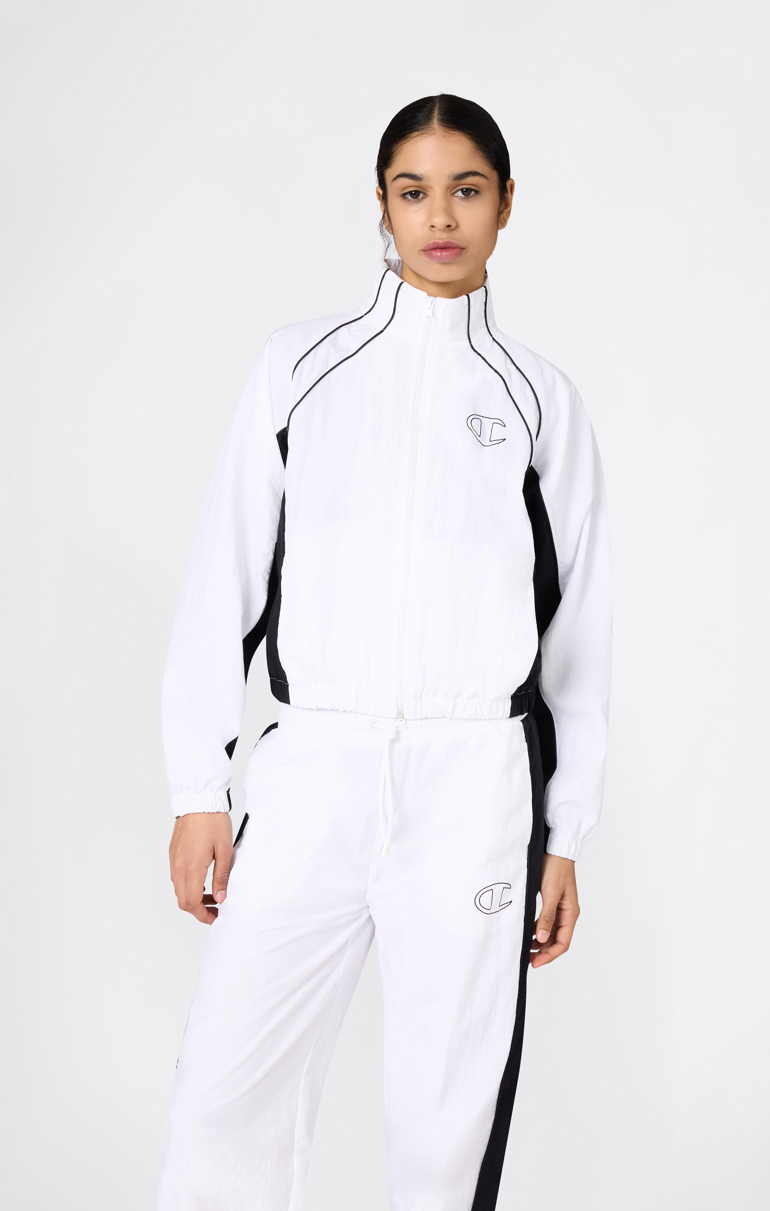 Women’s Woven Nylon Full-Zip Track Top Loose Fit