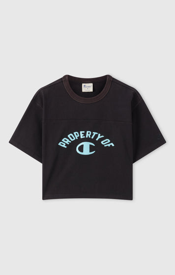 T-Shirt Crop Girocollo in Jersey da Donna Time Capsule