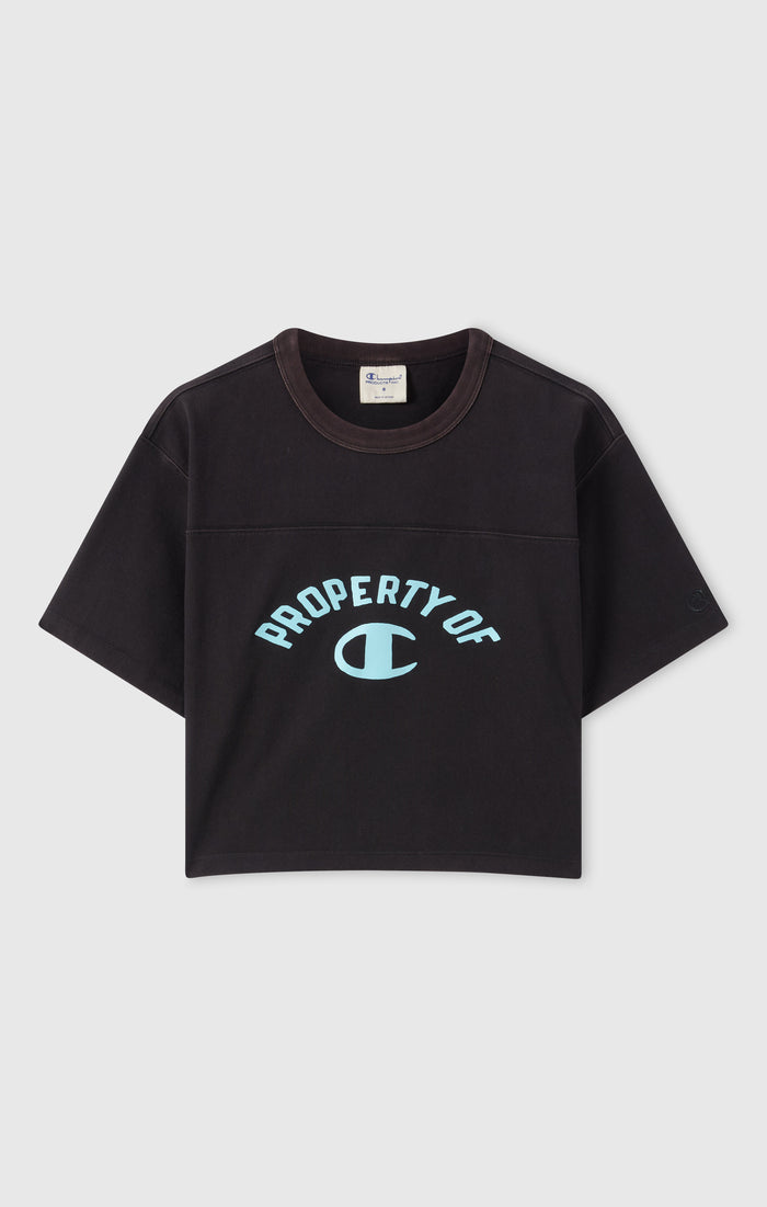 T-Shirt Crop Girocollo in Jersey da Donna Time Capsule