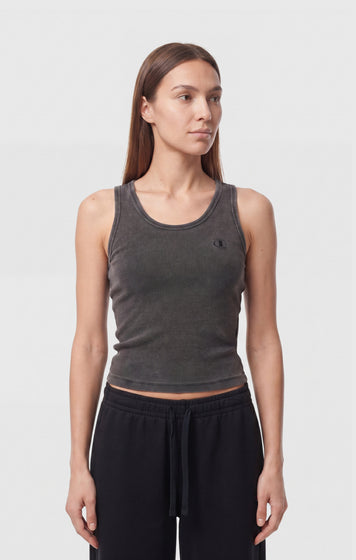 Débardeur Côtelé en Coton Stretch pour Femme