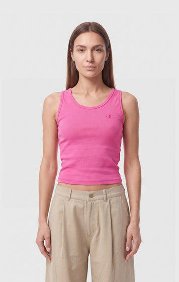Débardeur Côtelé en Coton Stretch pour Femme
