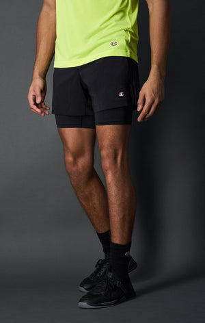 Reflective Logo Double-Layered Shorts