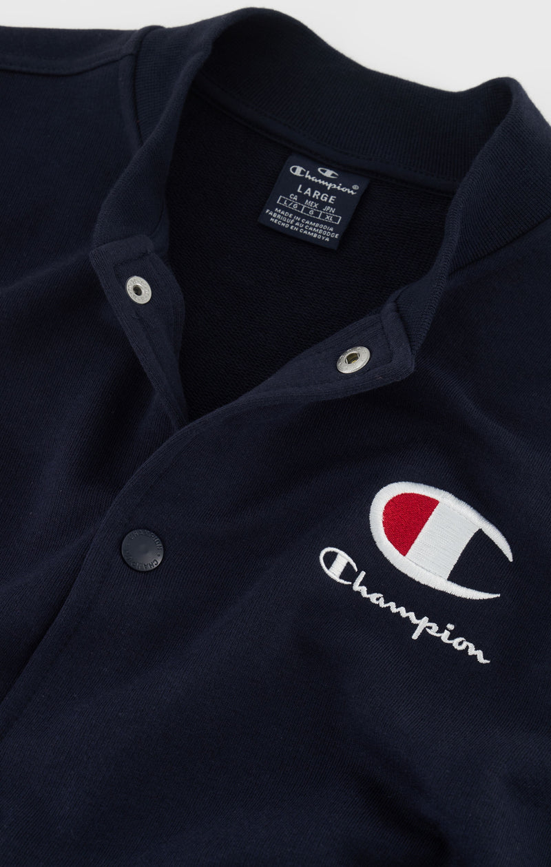 Sweatshirt bomber à boutons-pression