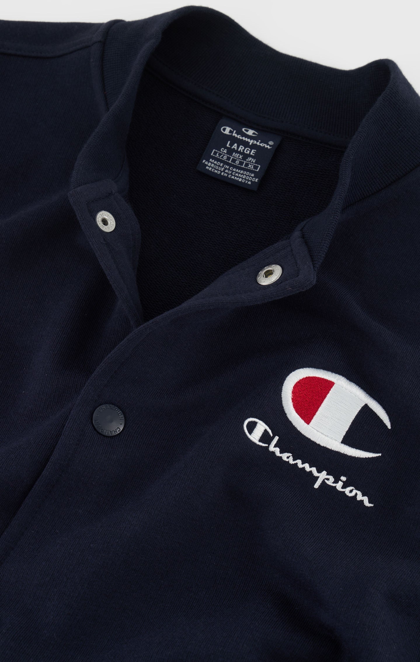 Sweatshirt bomber à boutons-pression