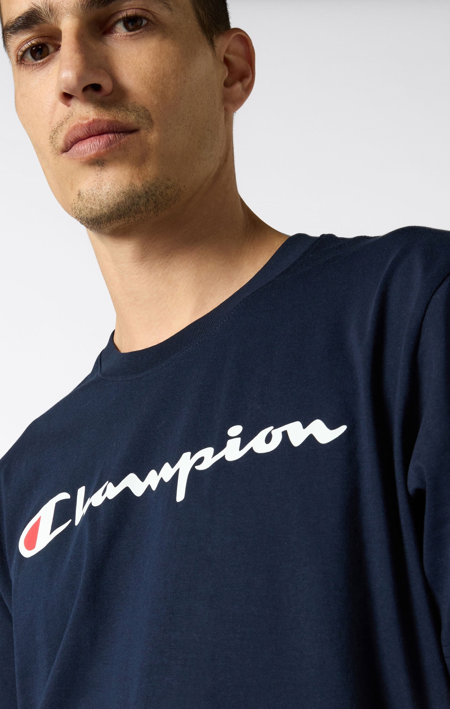 Camiseta de punto de algodón con logotipo grande