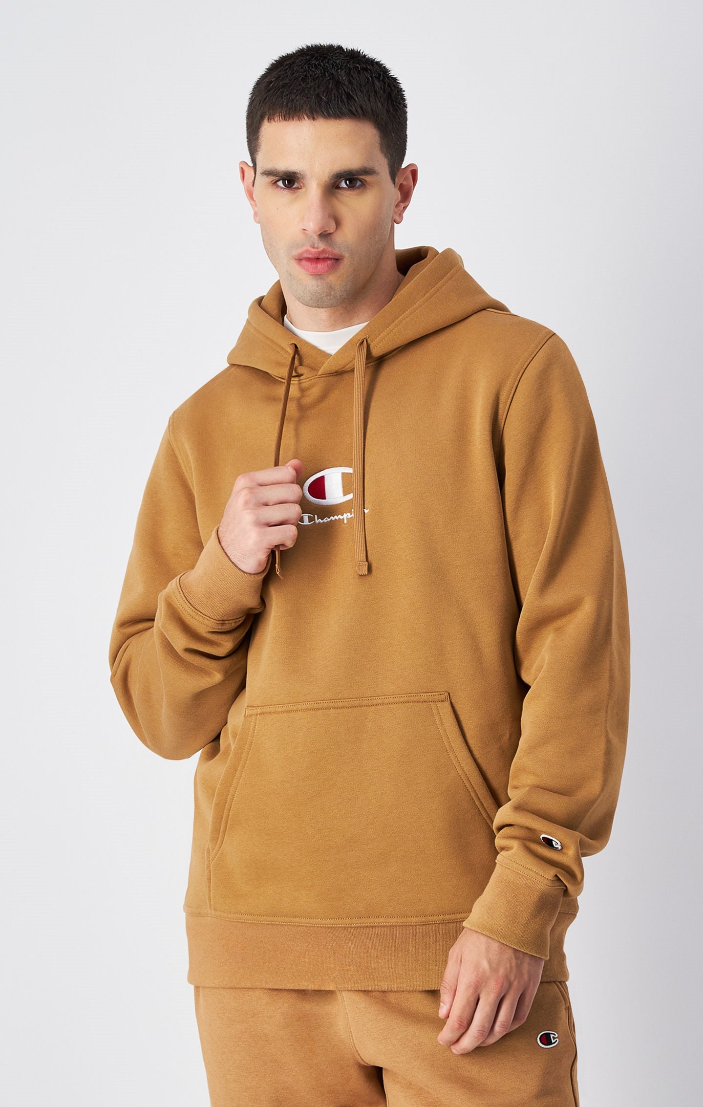 Sweatshirt à capuche en molleton avec grand logo C