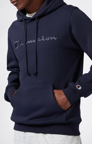 Men’s Fleece Hoodie with Big Embroidered Logo Icons