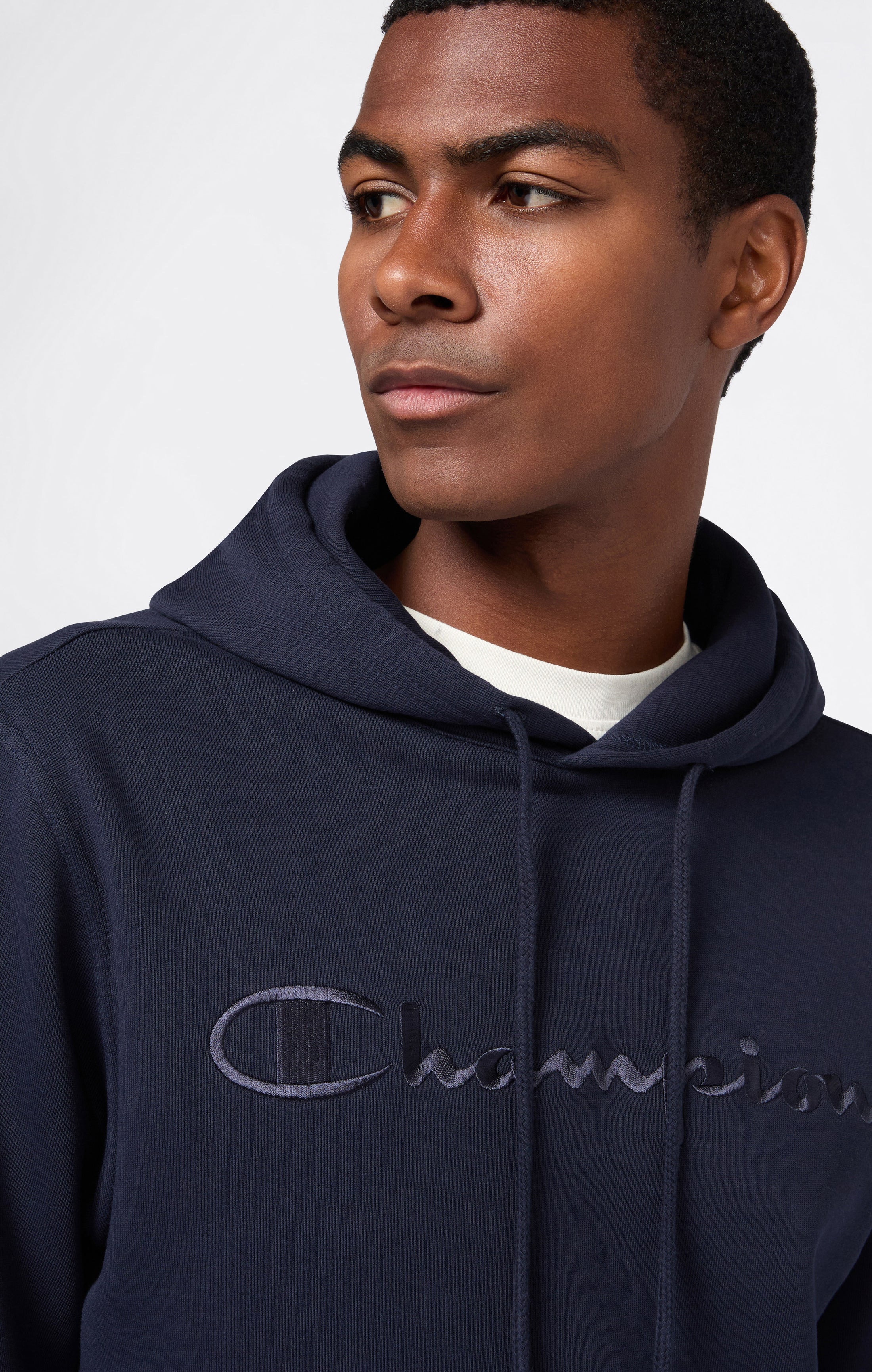 Men’s Fleece Hoodie with Big Embroidered Logo Icons