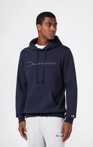 Men’s Fleece Hoodie with Big Embroidered Logo Icons