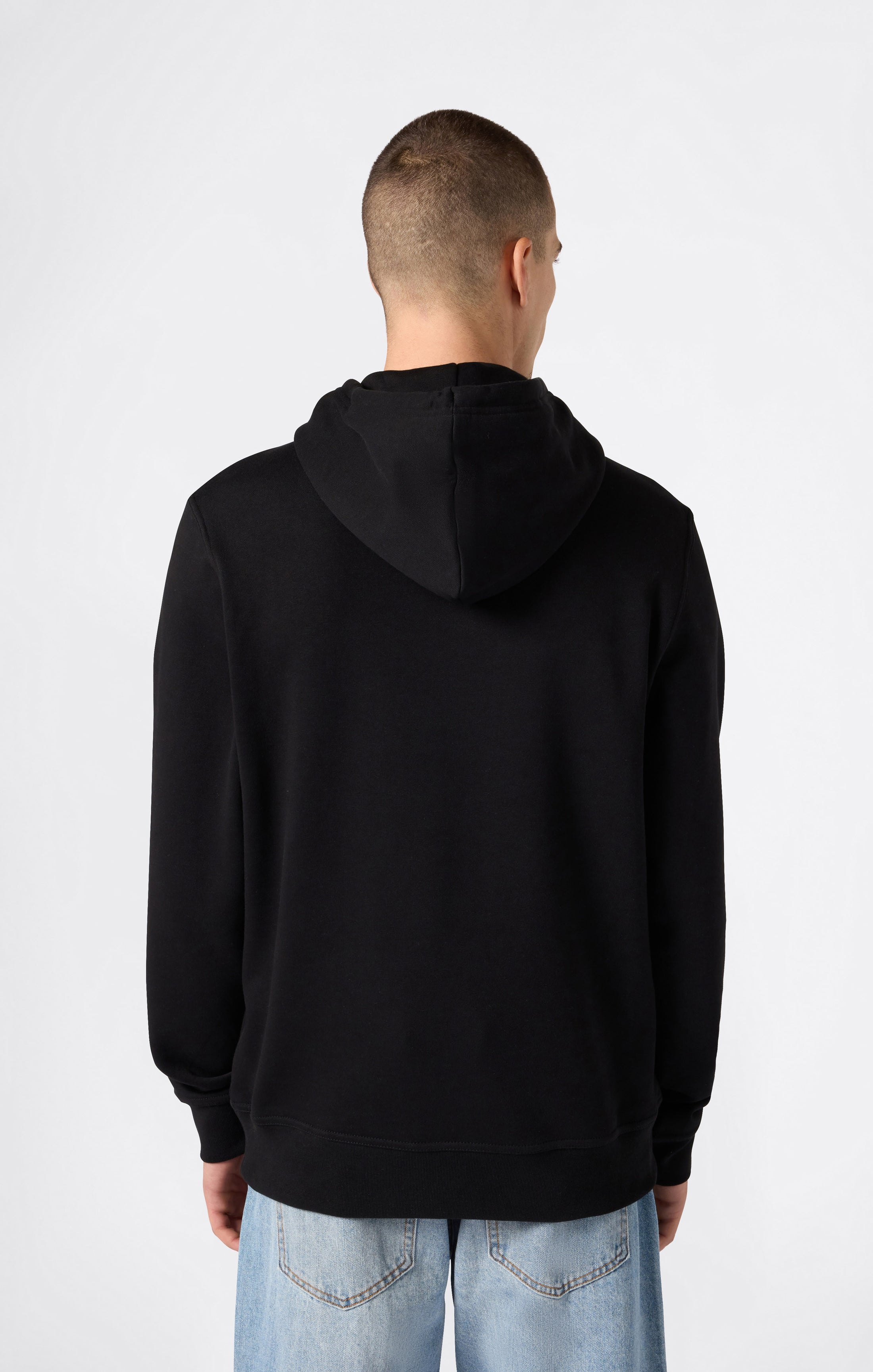 Men’s Fleece Hoodie with Big Embroidered Logo Icons