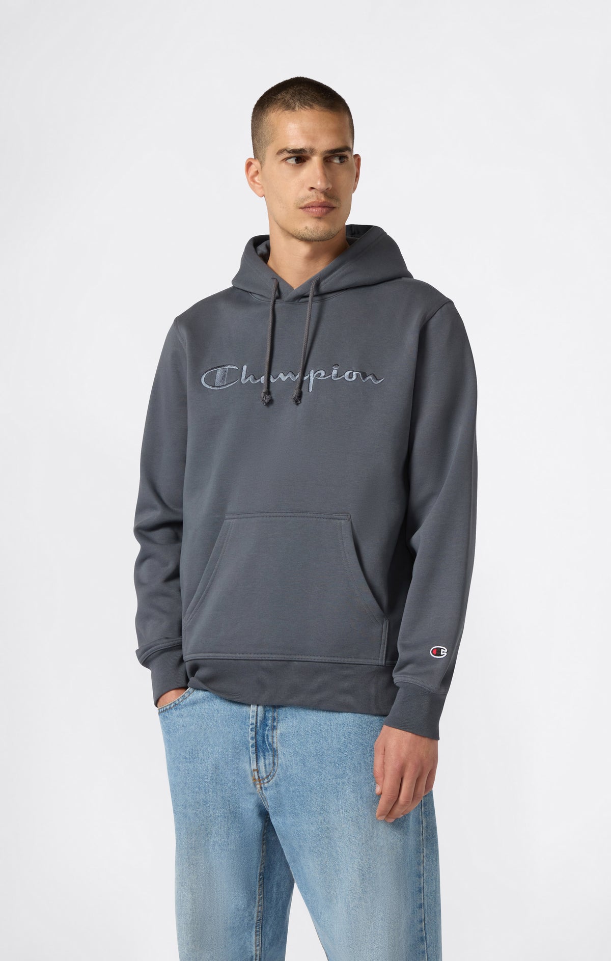 Herren Fleece-Kapuzenpullover mit Großem Gesticktem Logo Icons