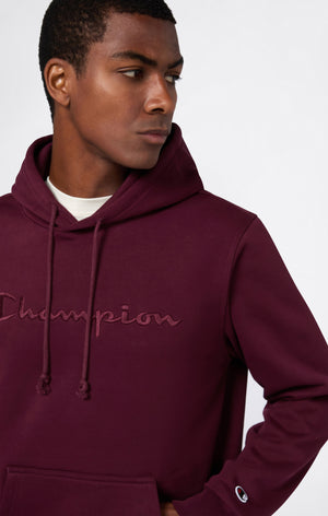 Men’s Fleece Hoodie with Big Embroidered Logo Icons
