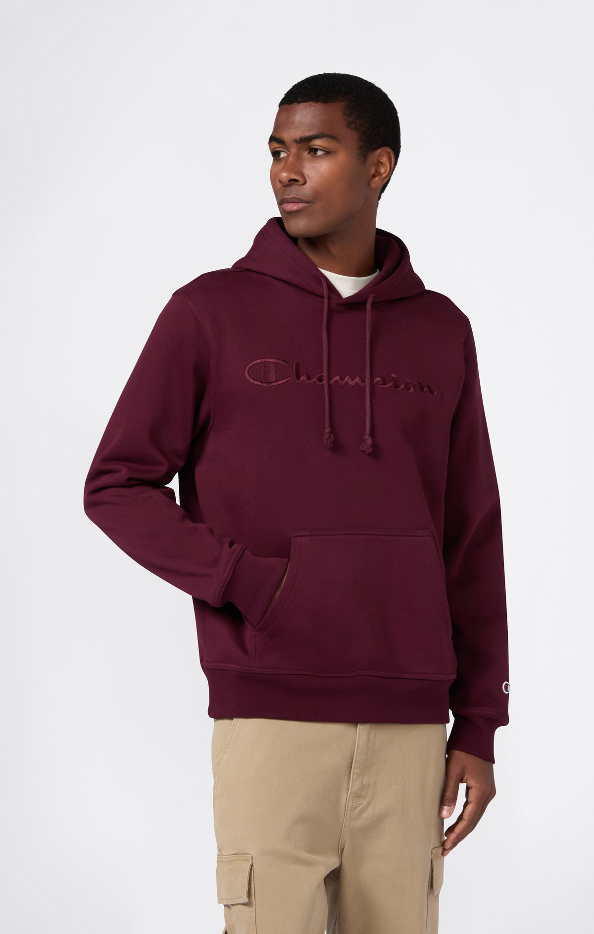 Sweat Homme à Capuche avec Doublure Polaire et Grand Logo Brodé Icons