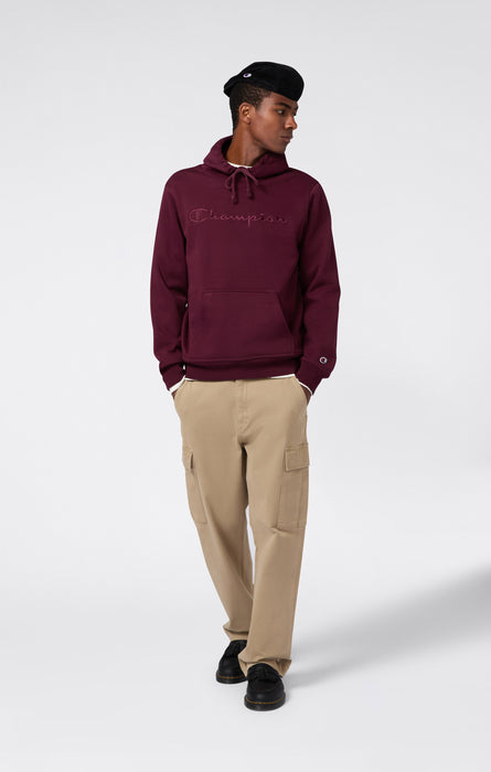 Men’s Fleece Hoodie with Big Embroidered Logo Icons