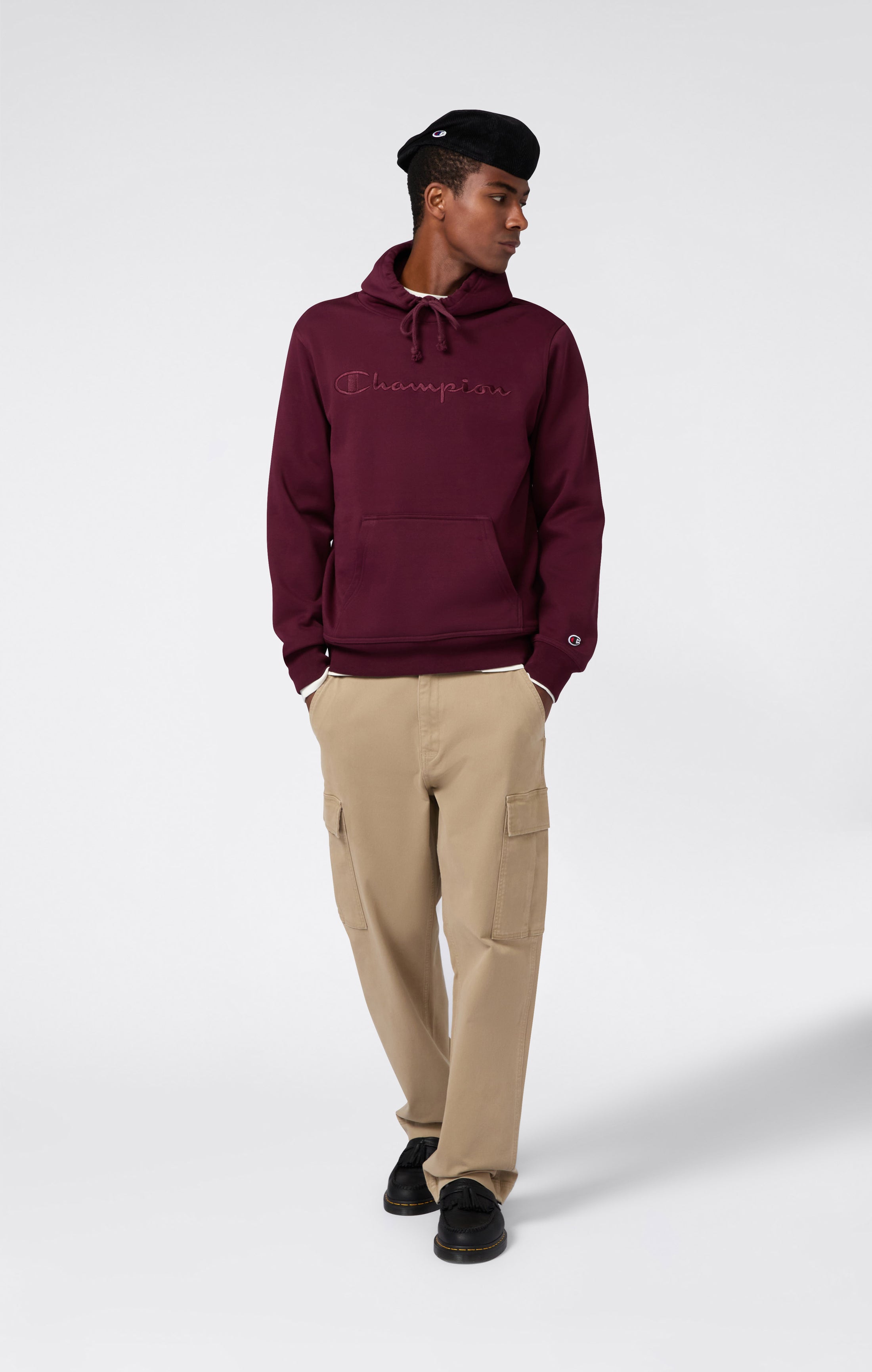 Sudadera Hombre con Capucha y Forro Polar con Gran Logo Bordado Icons