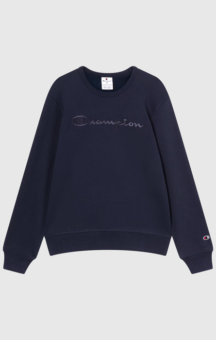 Men’s Fleece Crewneck Sweatshirt with Big Embroidered Logo Icons