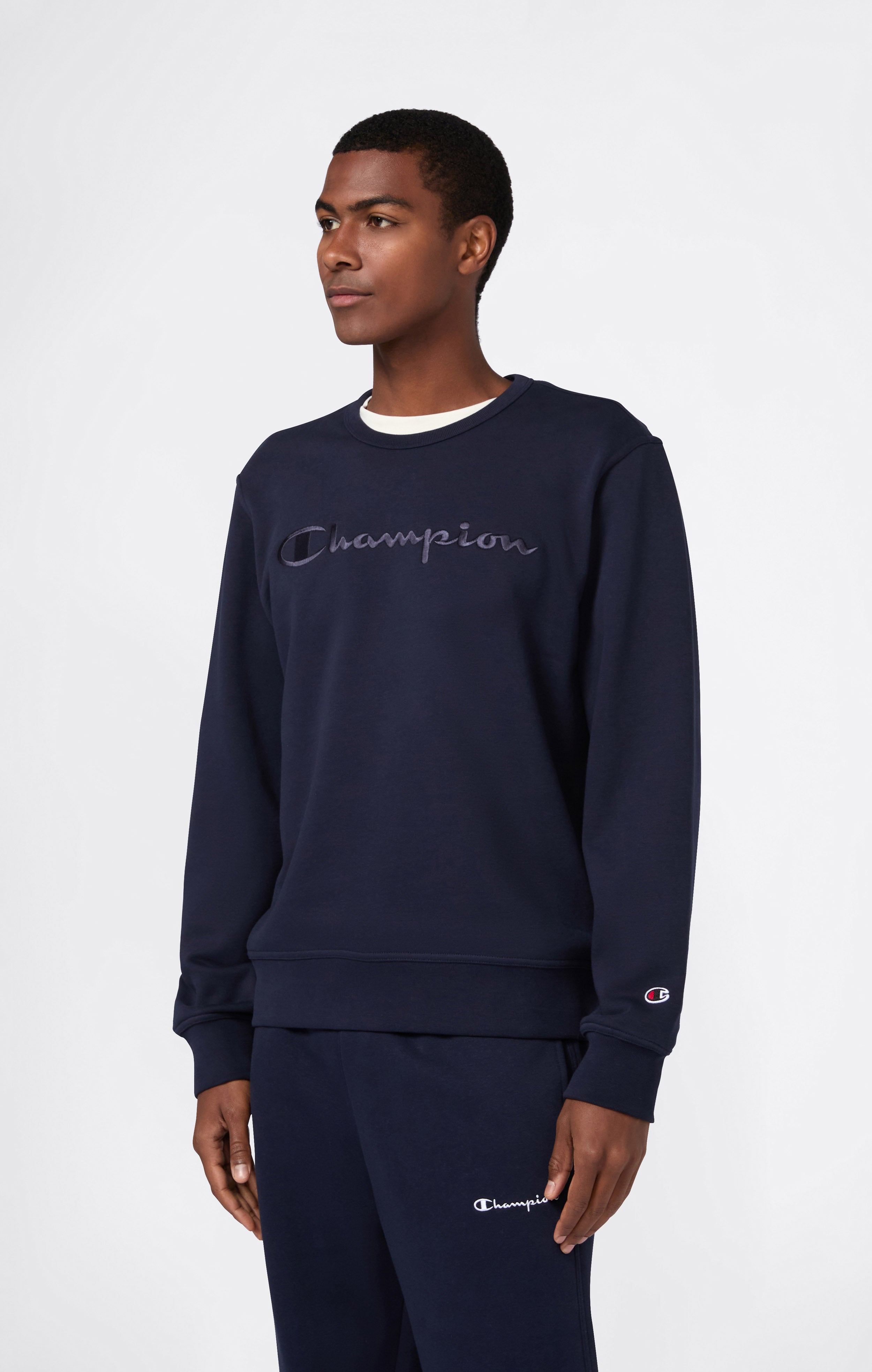 Herren Fleece-Sweatshirt mit Großem Gesticktem Logo Icons