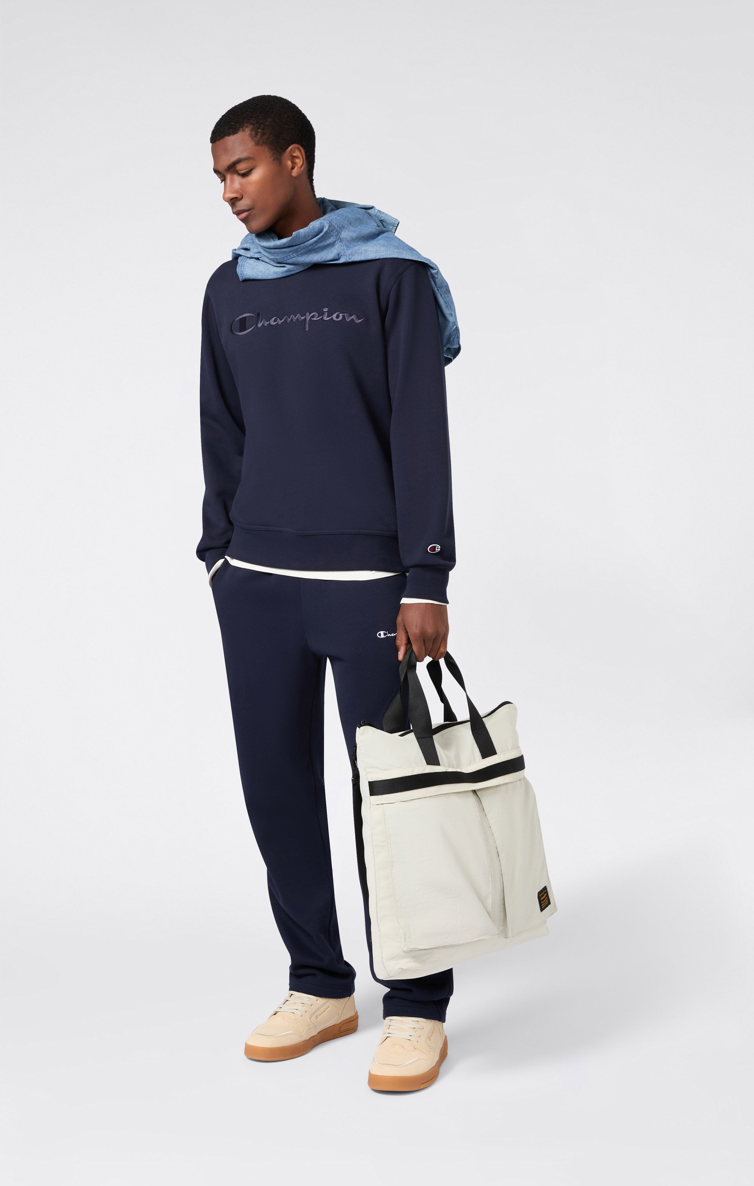 Herren Fleece-Sweatshirt mit Großem Gesticktem Logo Icons