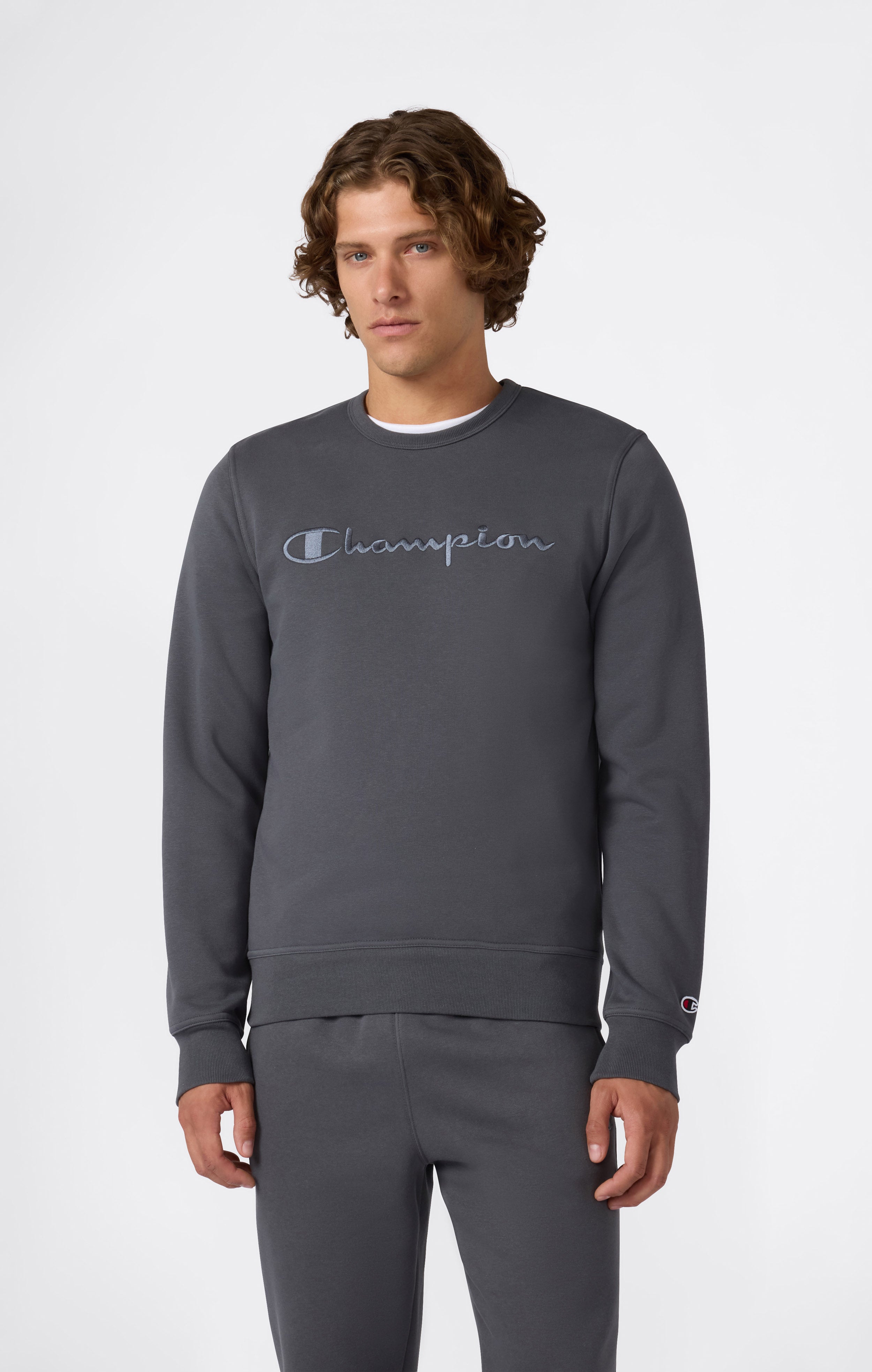 Herren Fleece-Sweatshirt mit Großem Gesticktem Logo Icons