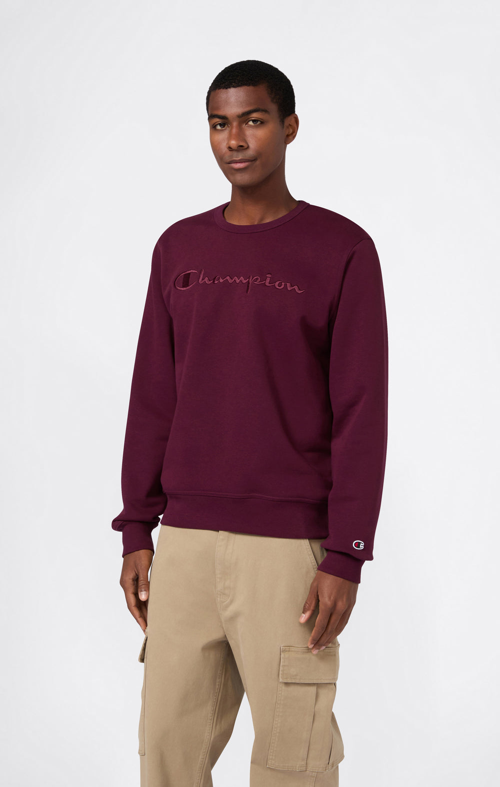 Herren Fleece-Sweatshirt mit Großem Gesticktem Logo Icons